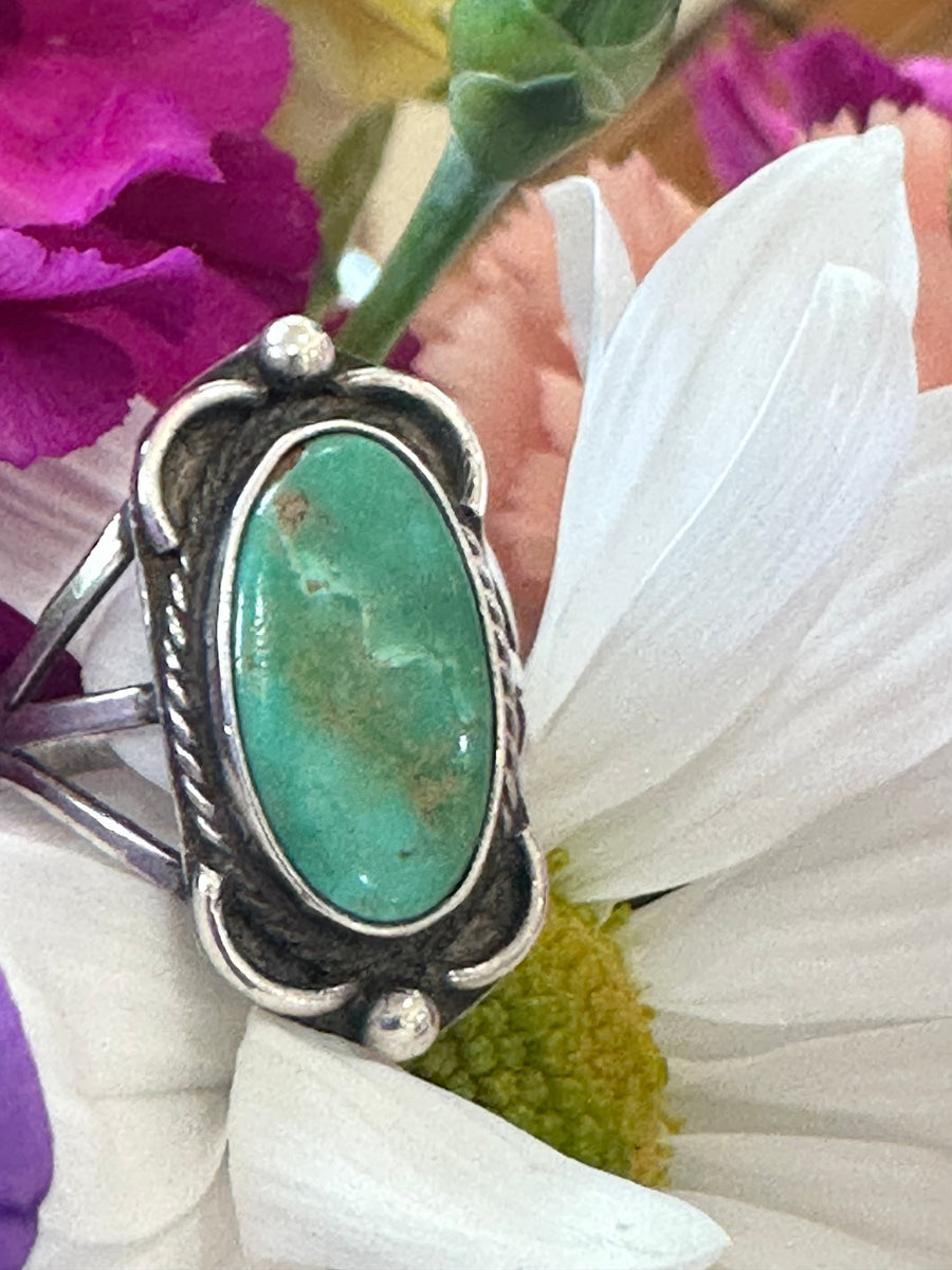 Sterling Silver , Green Agate Ring  # 555-04144