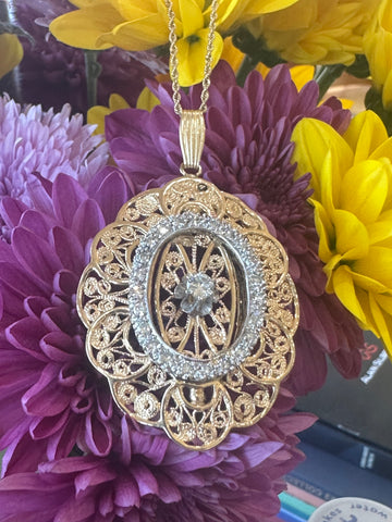 14 Karat Yellow Gold Diamond Pendant  # 445-00171