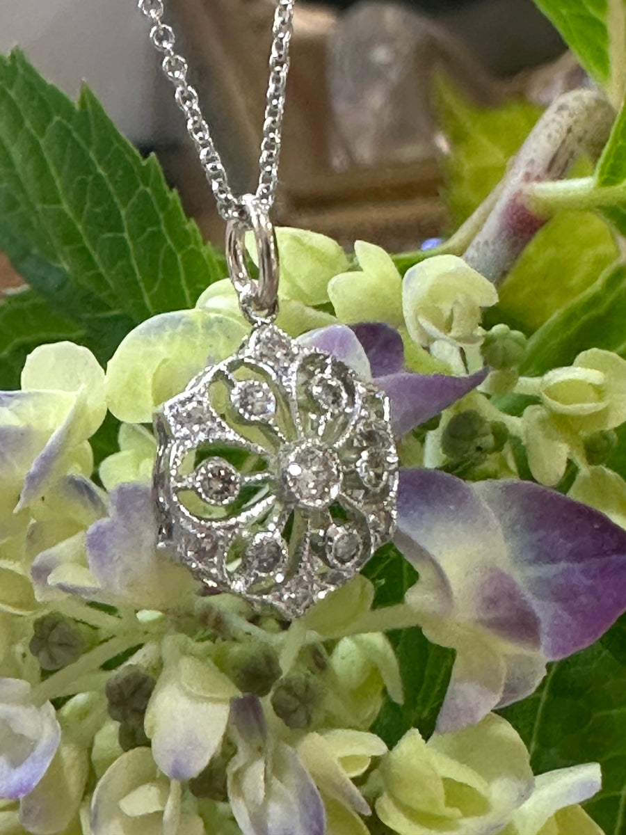 14 Karat White Gold Diamond Pendant  # 160-00503