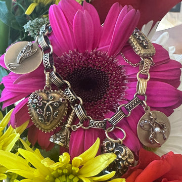14, 15, & 18 Karat Yellow Gold Victorian Charm Bracelet 