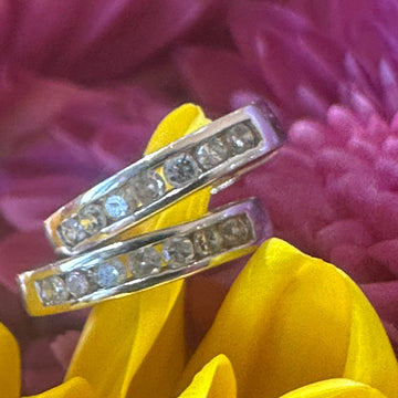 14 Karat White Gold Diamond Mini Huggies