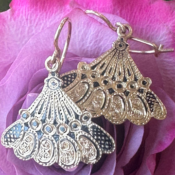 14 Karat Yellow Gold Fan Earrings