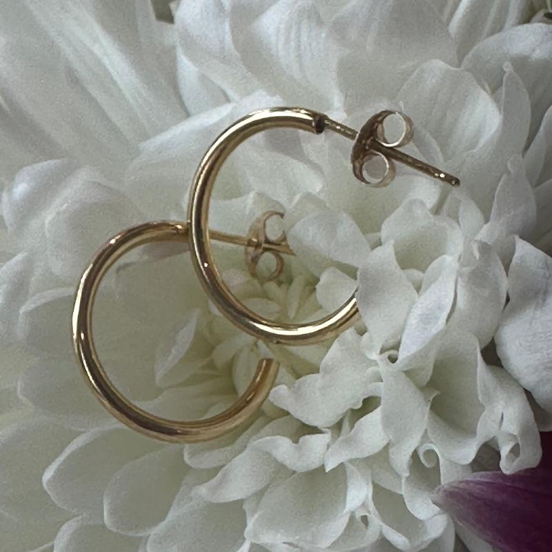 14 Karat Yellow Gold Mini Hoops