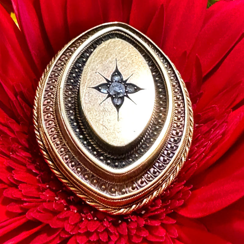 15 Karat Yellow Gold Victorian Mourning Jewelry Pin/Pendant   # 548-00080
