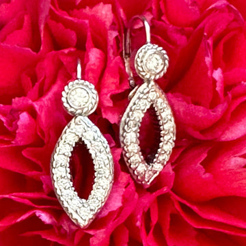 18 Karat White Gold Diamond Wire Clip Earrings   # 150-00354