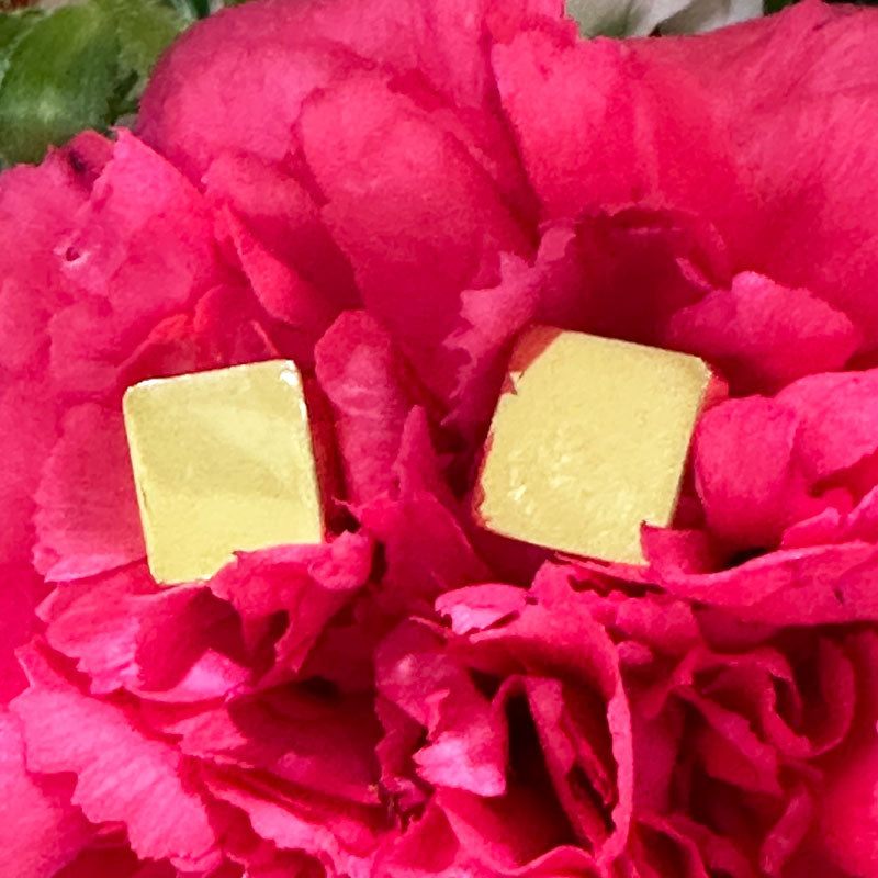 18 Karat Yellow Gold Tiffany Square Earrings    #  425-00151