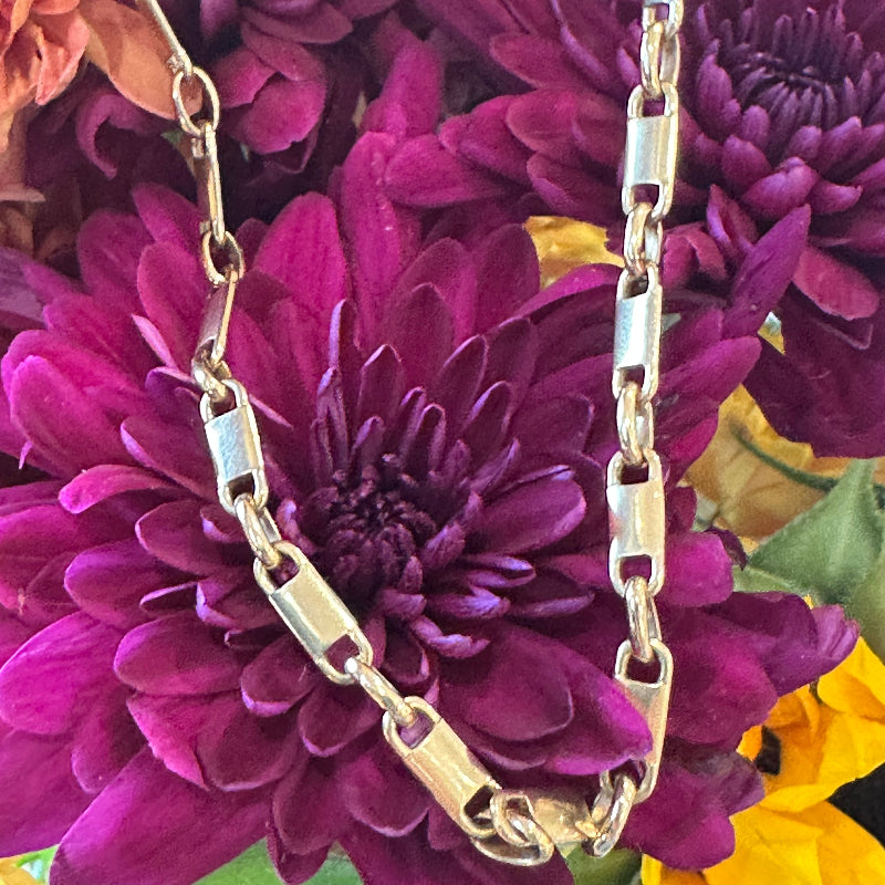 18 Karat Yellow Gold Solid Link Chain