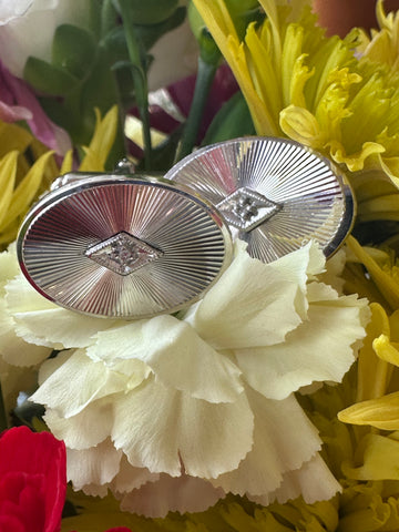 Sterling Silver Cufflinks with Diamonds  # 555-04127