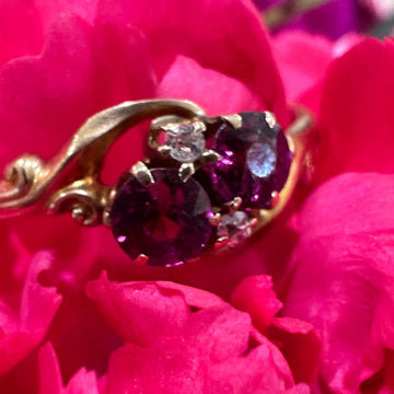 14 Karat Yellow Gold Garnet Ring