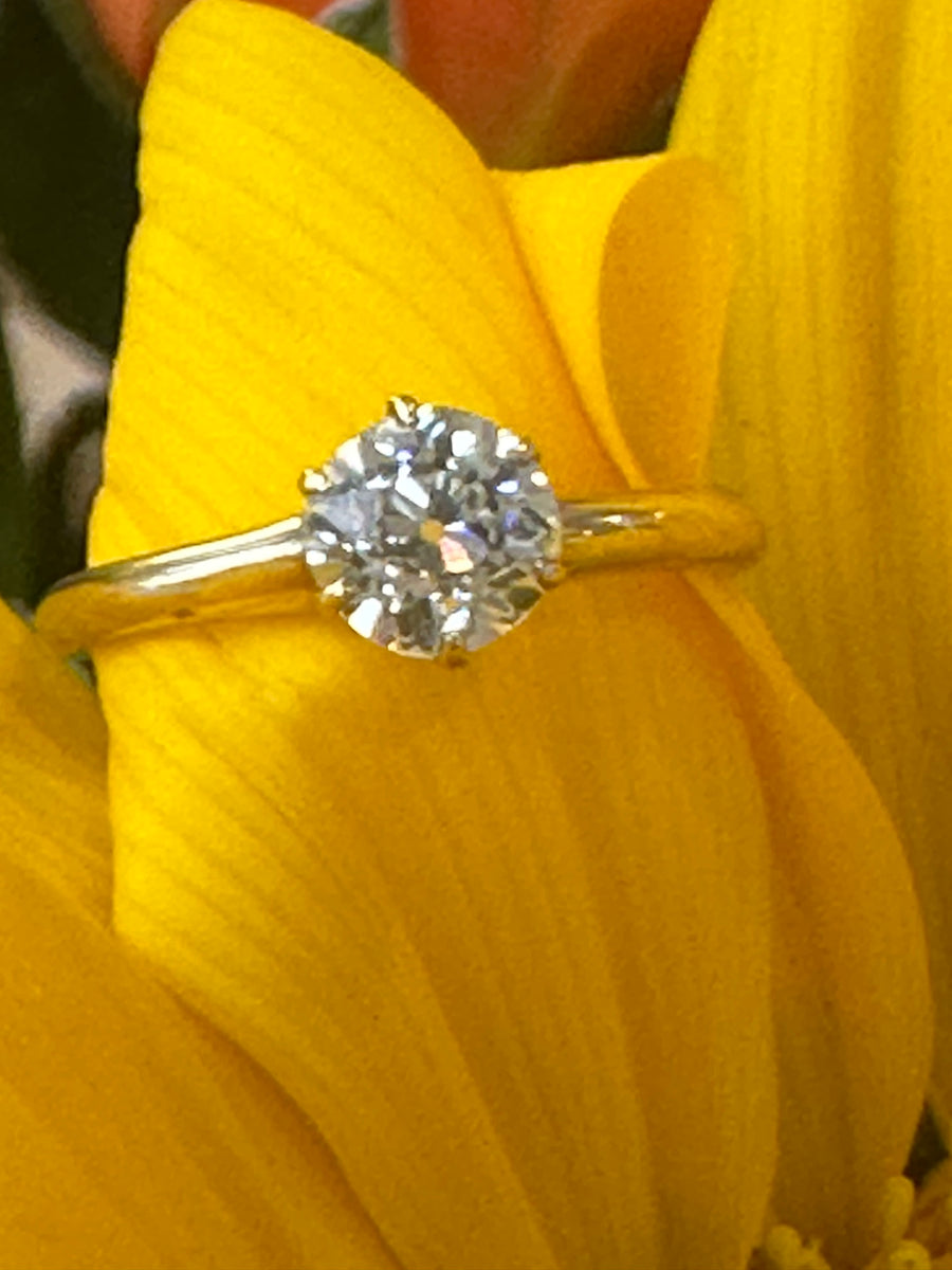 14 Karat Yellow Gold Diamond Solitaire Engagement Ring  # 100-00569