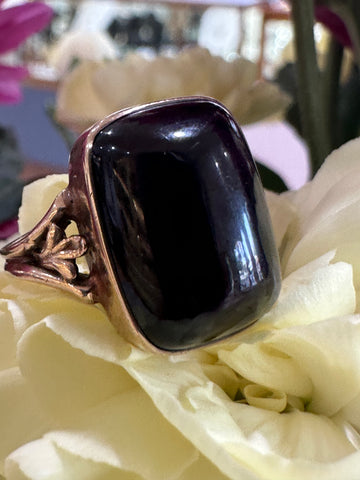 10 Karat Yellow Gold Obsidion Ring  # 200-02572
