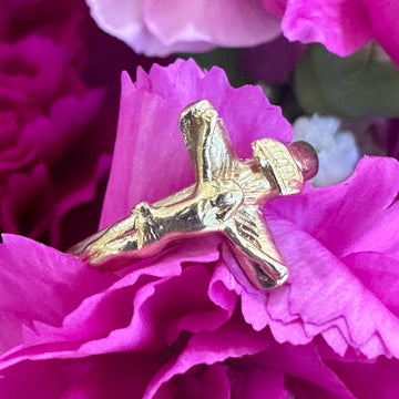 14 Karat Yellow Gold Cross Ring