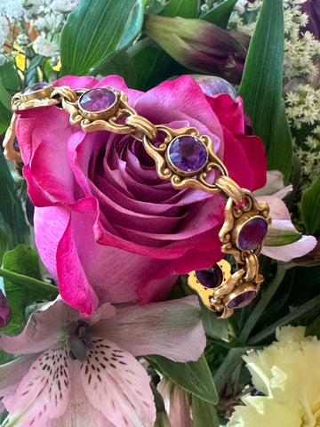 14 Karat Yellow Gold Amethyst Bracelet  # 240-00501