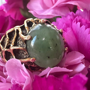 14 Karat Yellow Gold Jade Ring