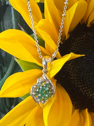 14 Karat Yellow Gold Emerald Pendant  # 230-00733
