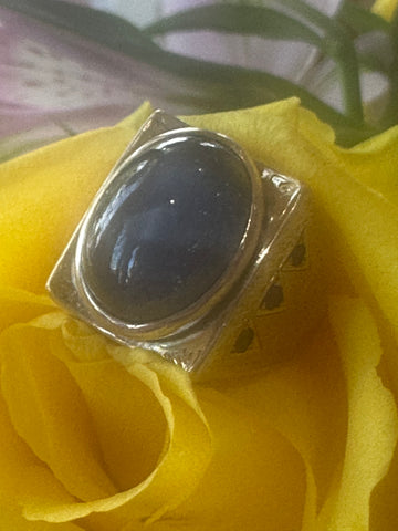 14 Karat Yellow Gold Star Sapphire Men's Ring  # 205-00076