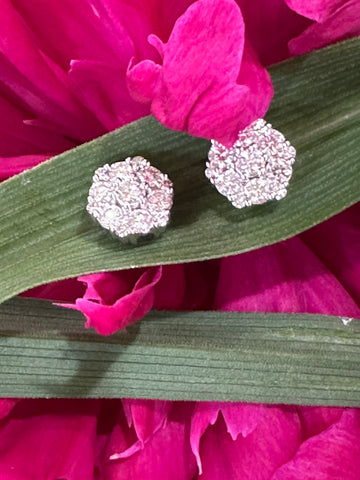 14 Karat White Gold Diamond Cluster Earrings  # 150-00783