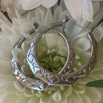 Sterling Silver Navajo Hoops