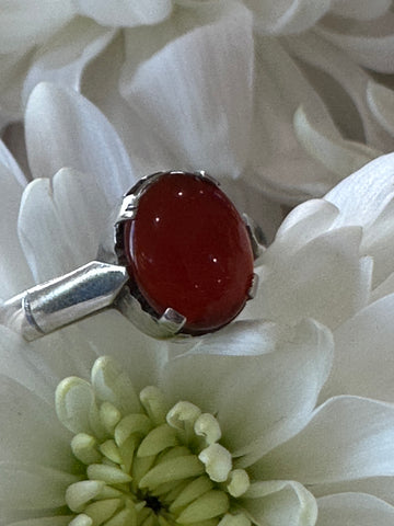 Sterling Silver & Carnelian Ring  # 555-04143