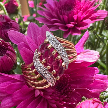 14 Karat Yellow Gold Ruby & Diamond Ring