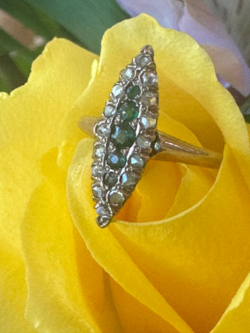 14 Karat Yellow Gold Edwardian Emerald Ring  # 200-02677