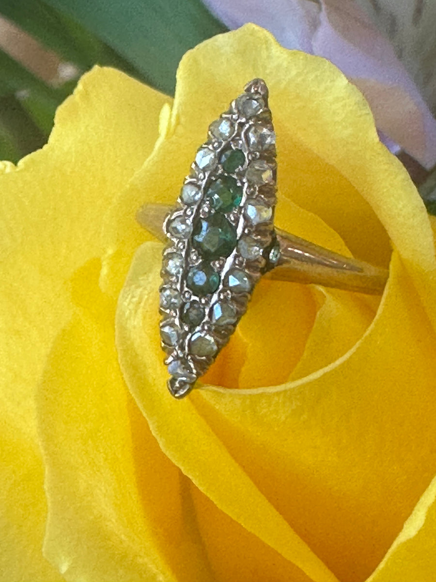14 Karat Yellow Gold Edwardian Emerald Ring  # 200-02677