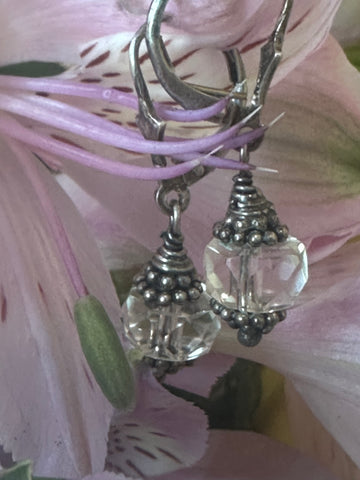 Sterling Silver Clear Crystal Earrings  # 555-04154