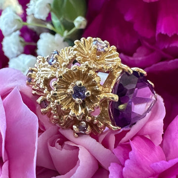 14 Karat Yellow Gold Amethyst Ring