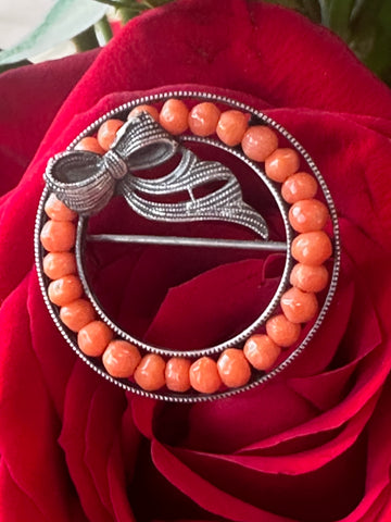 Sterling Silver & Coral Pin  # 230-00730