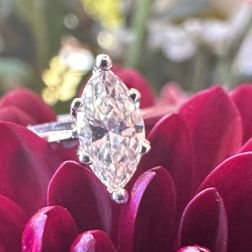 14 Karat White Gold Marquis Diamond Solitaire