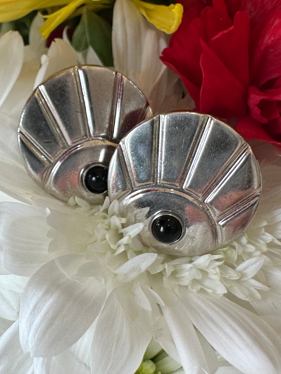 Sterling Silver & Onyx Cufflinks  # 555-04128