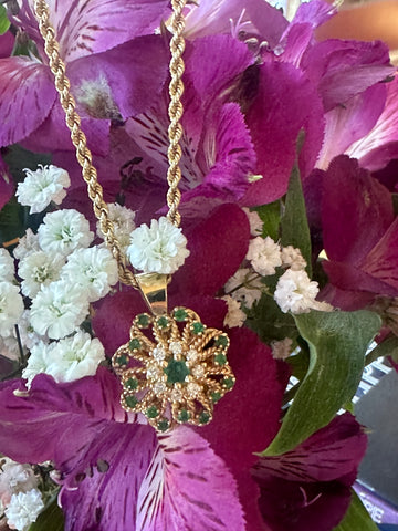Emerald and Diamond Pendant  # 230-00608
