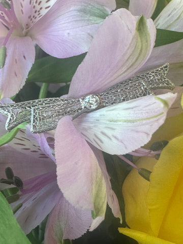 14 Karat White Gold Bow Pin  # 548-00607