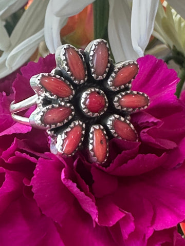 Sterling Silver & Coral Ring  # 555-04131