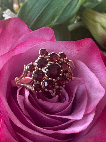 9 Karat Yellow Gold Garnet Ring  # 200-02672