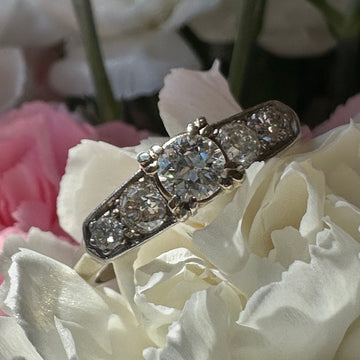 14 Karat White Gold Diamond Engagement Ring