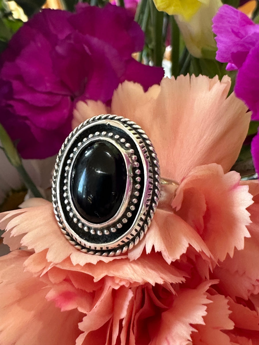 Sterling Silver and Onyx Ring  # 555-04141