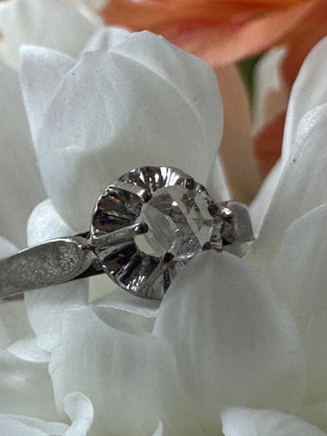 18 Karat White Gold Rose Cut Diamond Ring  # 100-00951