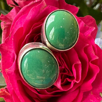 Sterling Silver & Malachite Studs