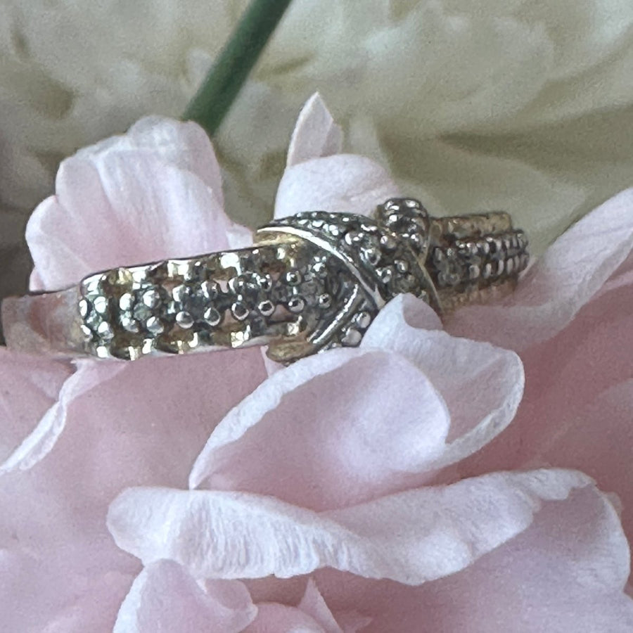 Sterling Silver, Gold Plated and Marcasite Ring