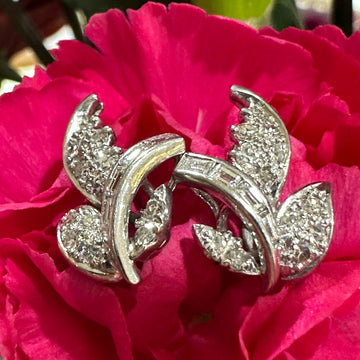 14K White Gold Diamond Earrings