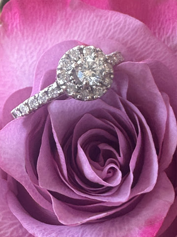 14 Karat White Gold Engagement Ring # 100-01004
