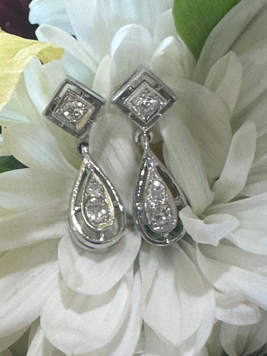 14 Karat White Gold Diamond Earrings  # 150-00781