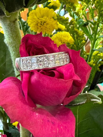 Platinum Men's Princess Cut Diamonds Ring  # 415-00078