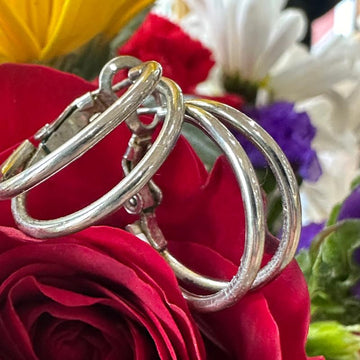 Sterling Silver Double Hoop Earrings