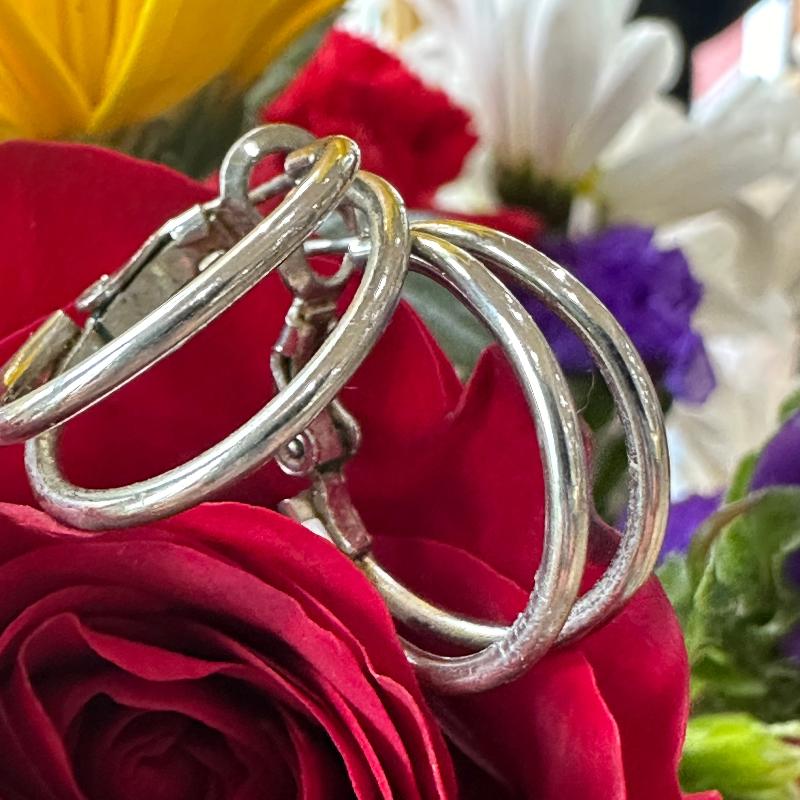 Sterling Silver Double Hoop Earrings