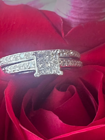 14 Karat White Gold Diamond Ring Set  # 538-00428