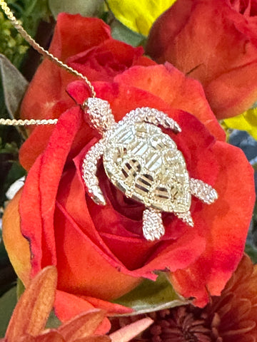 14 Karat Yellow & Rose Gold Turtle Pendant  # 435-00198