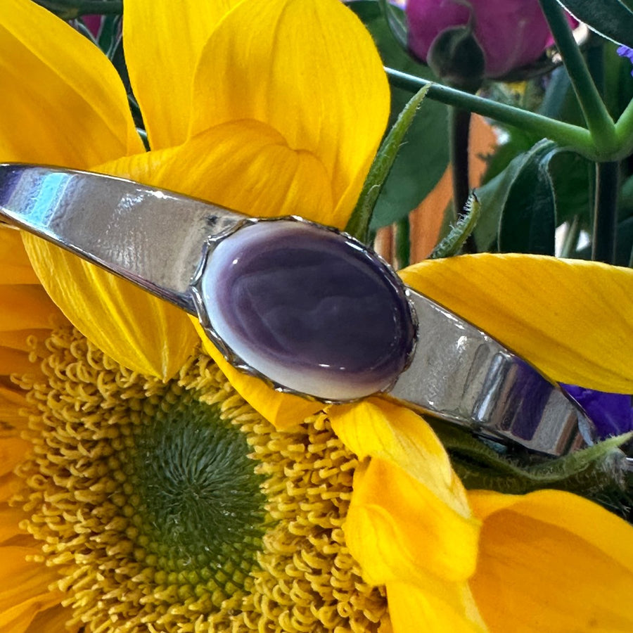 Sterling Silver Cuff w/ a Purple Stone