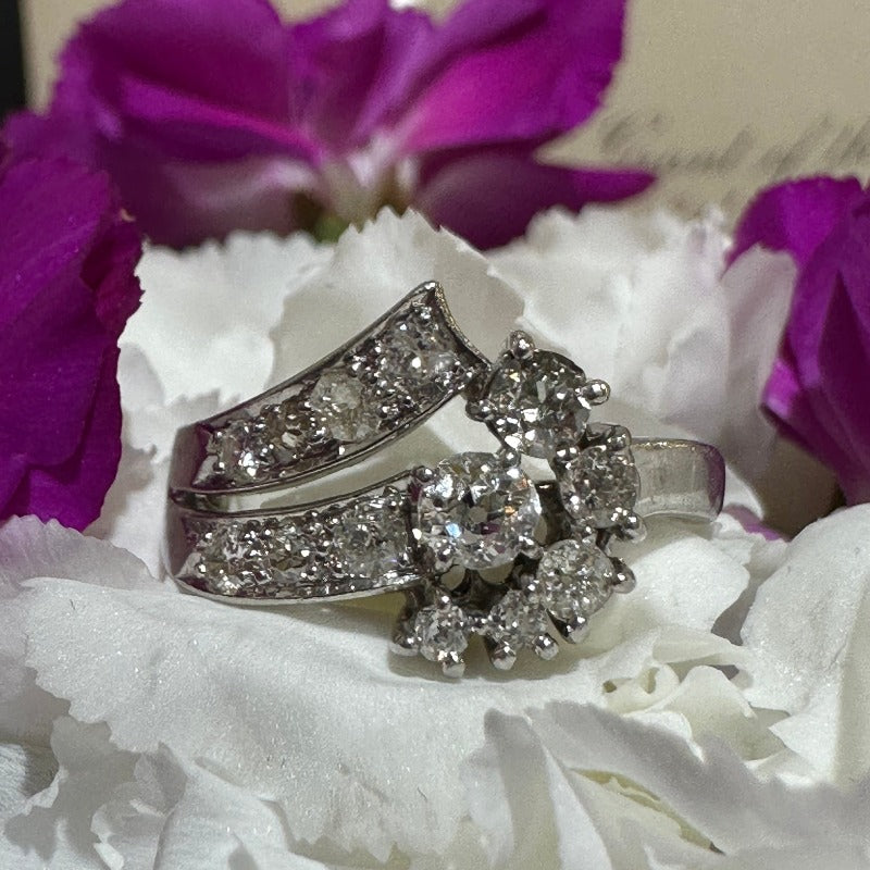 Platinum Art Retro Diamond Fashion Ring